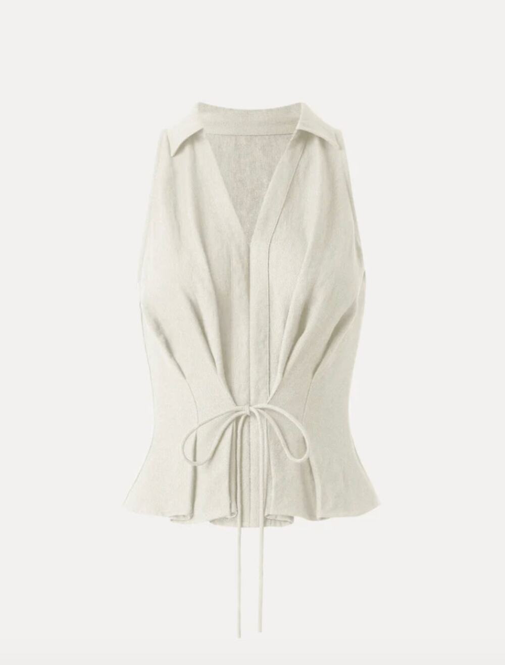 OGL Viscose-Linen Weave Sleeveless Top with Drawstring NWT SIZE XL